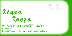 klara koczo business card